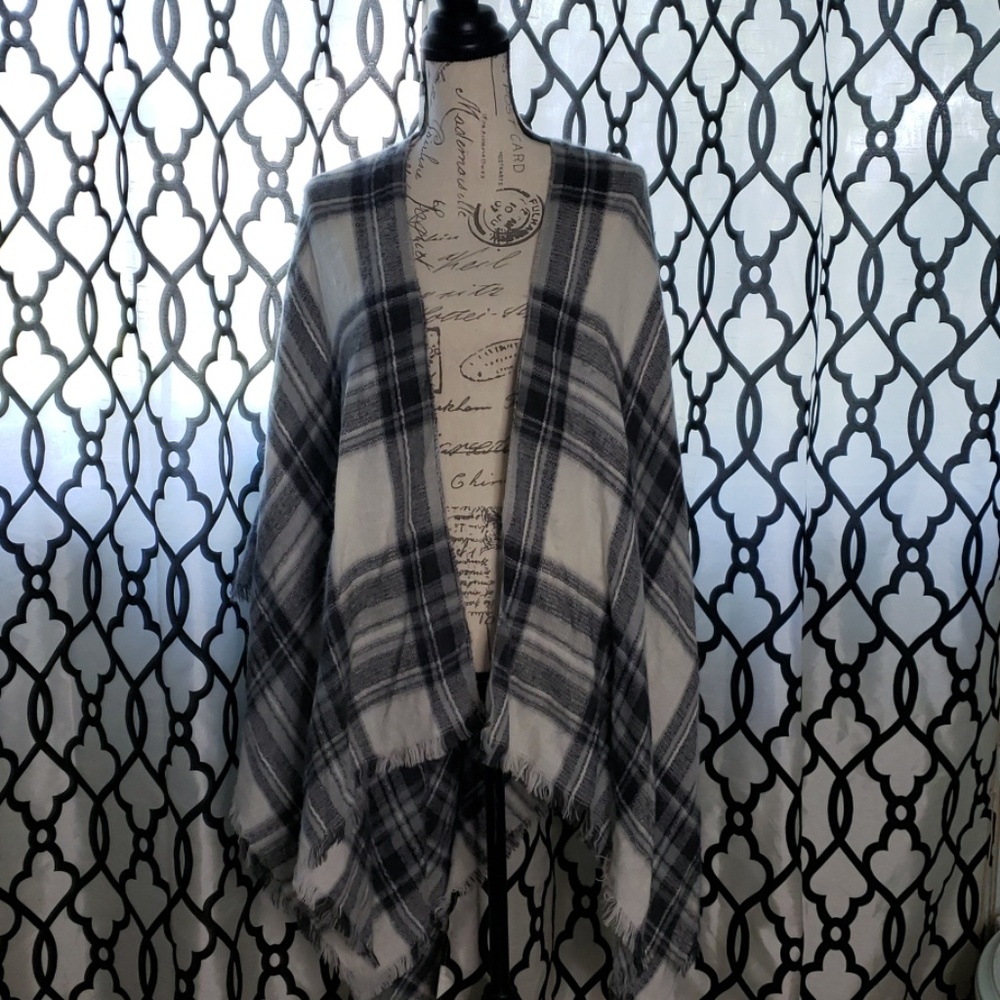 Plaid Chenille poncho